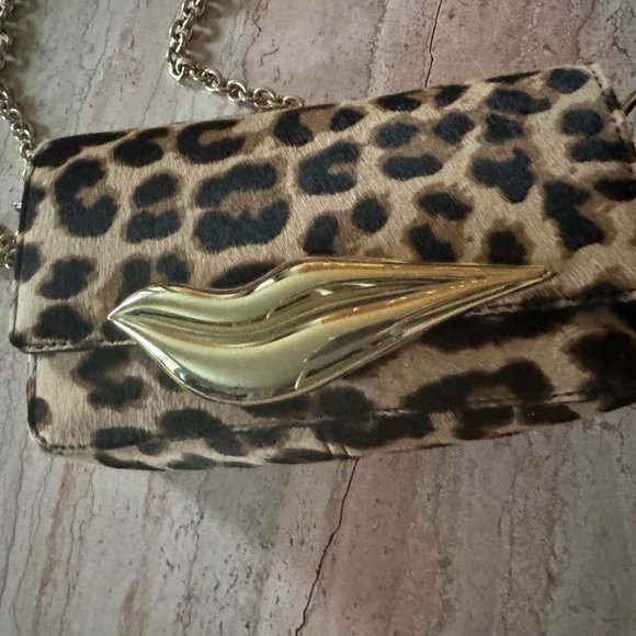 DVF Genuine Cowhide  Leather Mini Lip Bag Animal Removable Chain Shoulderstrap - Picture 4 of 16